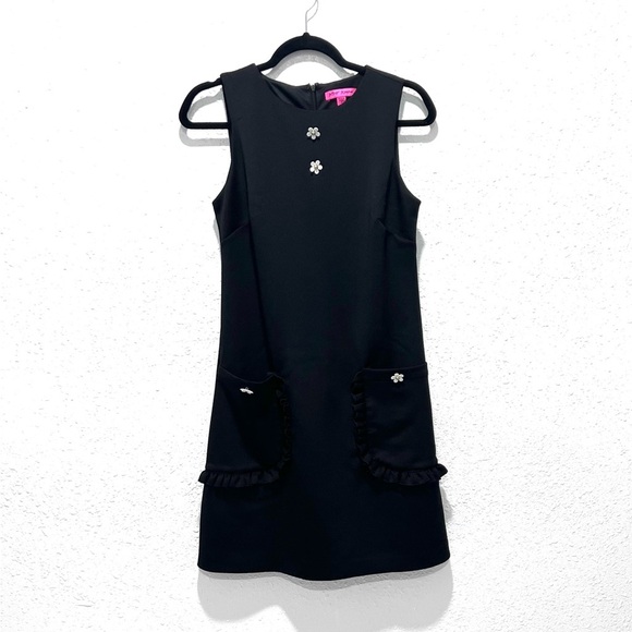 Betsey Johnson Black Sheath Cocktail Dress 4 - Picture 3 of 16